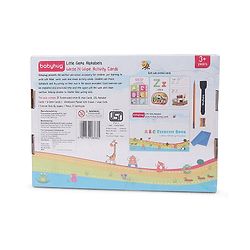 Babyhug Little Gems Jumbo Alphabets Write N Wipe Double Sided Activity Flash Cards with Excercise Book - 31 Pieces