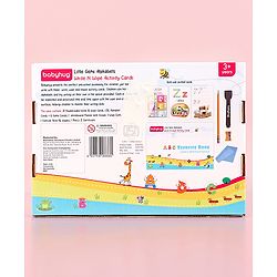 Babyhug Little Gems Jumbo Alphabets Write N Wipe Double Sided Activity Flash Cards with Excercise Book - 31 Pieces
