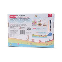 Babyhug Little Gems Jumbo Alphabets Write N Wipe Double Sided Activity Flash Cards with Excercise Book - 31 Pieces