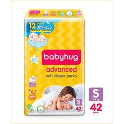 Babyhug Advanced Pant Style Diapers Small (S) Size - 42 Pieces