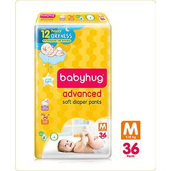 Babyhug Advanced Pant Style Diapers Pack Medium (M) Size - 36 Pieces