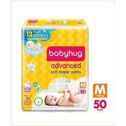 Babyhug Advanced Pant Style Diapers Medium (M) Size - 50 Pieces