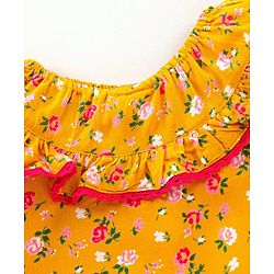 Babyhug Full Sleeves Top Floral Printed - Yellow