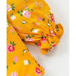 Babyhug Full Sleeves Top Floral Printed - Yellow