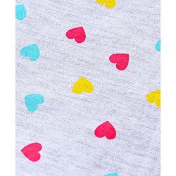 Babyhug Full Sleeves Top Hearts Print - White Melange