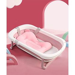 Babyhug Foldable Bathtub with Cushion - Pink