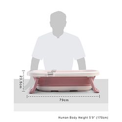Babyhug Foldable Bathtub with Cushion - Pink