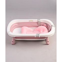 Babyhug Foldable Bathtub with Cushion - Pink
