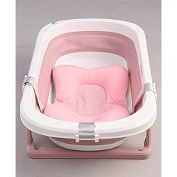 Babyhug Foldable Bathtub with Cushion - Pink