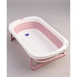 Babyhug Foldable Bathtub with Cushion - Pink