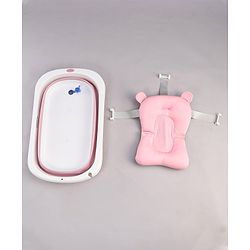 Babyhug Foldable Bathtub with Cushion - Pink