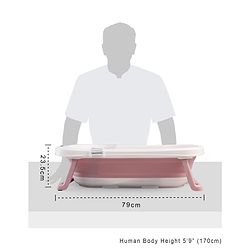 Babyhug Foldable Bathtub with Printed Cushion - Pink