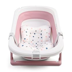 Babyhug Foldable Bathtub with Printed Cushion - Pink