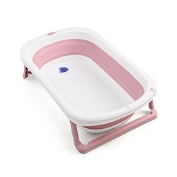 Babyhug Foldable Bathtub with Printed Cushion - Pink