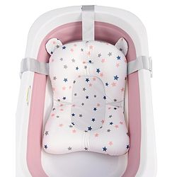 Babyhug Foldable Bathtub with Printed Cushion - Pink