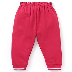 Babyhug Full Length Lounge Pant Hearts Print - Red