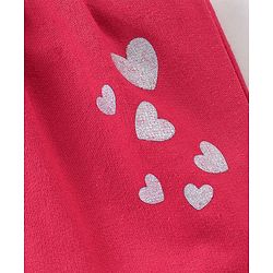 Babyhug Full Length Lounge Pant Hearts Print - Red
