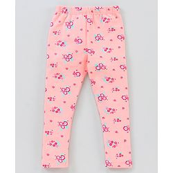 Babyhug Full Length Leggings Floral Print - Pink