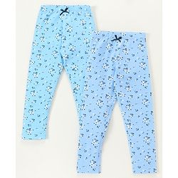 Babyhug Full Length Leggings Floral Print Pack of 2 - Blue