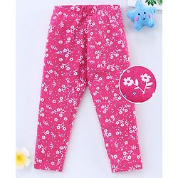 Babyhug Full Length Leggings Floral Print - Pink