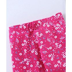 Babyhug Full Length Leggings Floral Print - Pink