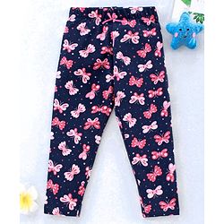 Babyhug Full Length Leggings Floral Print - Blue