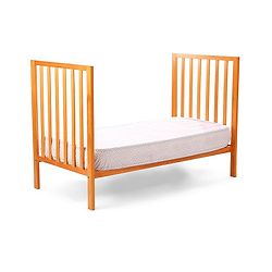 Babyhug Visby Wooden Cot with 3 Level Height Adjustment & Plug and Play Assembly - Brown