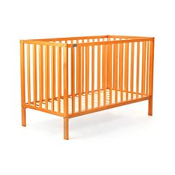 Babyhug Visby Wooden Cot with 3 Level Height Adjustment & Plug and Play Assembly - Brown