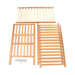 Babyhug Visby Wooden Cot with 3 Level Height Adjustment & Plug and Play Assembly - Brown