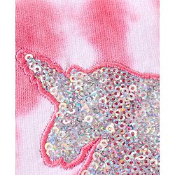 Babyhug Full Sleeves Tee & Lounge Pant Sequinned Unicorn Embroidery - Pink White