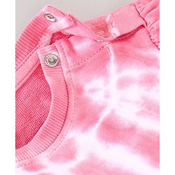 Babyhug Full Sleeves Tee & Lounge Pant Sequinned Unicorn Embroidery - Pink White