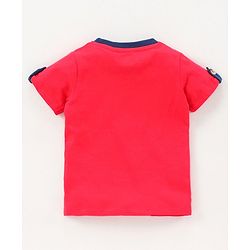 Babyhug Half Sleeves Tee and Dungaree Set Checks - Red