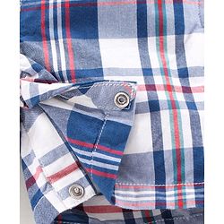Babyhug Half Sleeves Tee and Dungaree Set Checks - Red