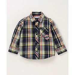 Babyhug Full Sleeves Checked Shirt & Bottom Set with Bow - Multicolor