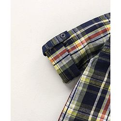 Babyhug Full Sleeves Checked Shirt & Bottom Set with Bow - Multicolor