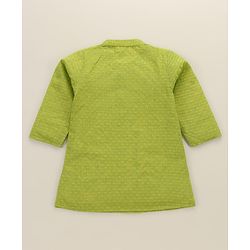 Babyhug Full Sleeves Kurta & Printed Dhoti - Green Yellow