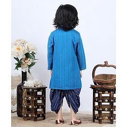 Babyhug Full Sleeve Kurta Dhoti Set Jaipuri Print - Blue