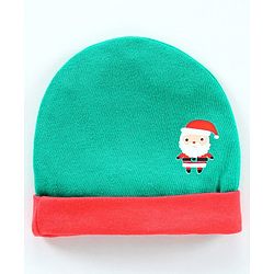 Babyhug 100% Cotton Cap Mitten & Booties Set Green - Diameter 9.5 cm
