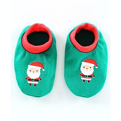 Babyhug 100% Cotton Cap Mitten & Booties Set Green - Diameter 9.5 cm