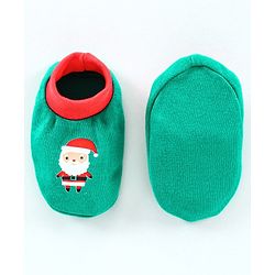 Babyhug 100% Cotton Cap Mitten & Booties Set Green - Diameter 9.5 cm