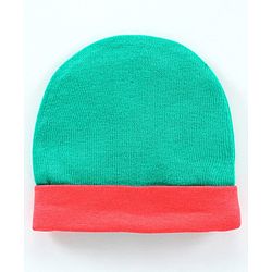 Babyhug 100% Cotton Cap Mitten & Booties Set Green - Diameter 9.5 cm