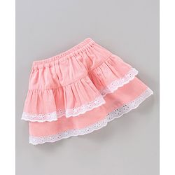 Babyhug Mid Thigh Skirt Bow Applique - Pink