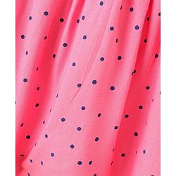 Babyhug Short Sleeves Knee Length Frock Dot Print - Pink