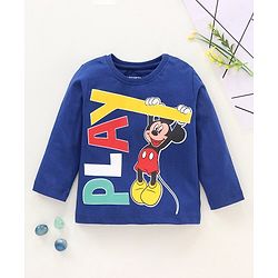 Babyhug Full Sleeves Tee Mickey Mouse - Blue