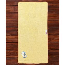 Babyhug Bath Towel Elephant Embroidery - Yellow