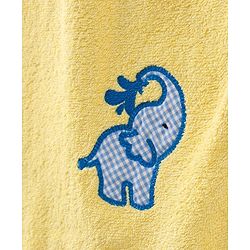 Babyhug Bath Towel Elephant Embroidery - Yellow