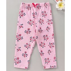 Babyhug Full Length Leggings Almond Blossom Print - Pink