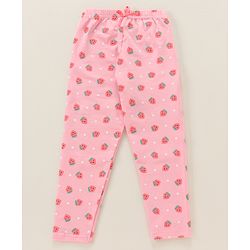 Babyhug Full Length Leggings Strawberry Print - Candy Pink