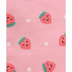 Babyhug Full Length Leggings Strawberry Print - Candy Pink