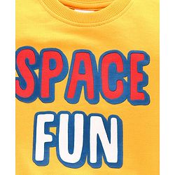 Babyhug Full Sleeves Sweatshirt Space Print Pack of 2 - Yellow Blue